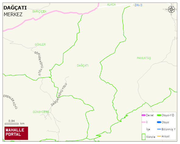 DAĞÇATI Köyü Haritası | Detaylı Köy ve Mahalle Görünümü