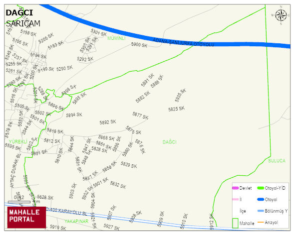 DAĞCI Mahallesi Haritası | Yükselti ve Doğa Özellikleri