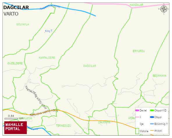 DAĞCILAR Köyü Haritası | Mahalle ve Köy Sınırı