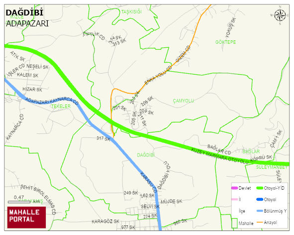 DAĞDİBİ Mahallesi Haritası | Coğrafi Yapı ve Detaylı Haritası