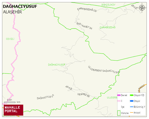 DAĞHACIYUSUF Mahallesi Haritası | Coğrafi Yapı ve Detaylı Haritası