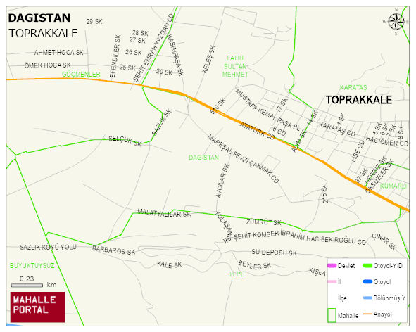 DAGISTAN Mahallesi Haritası | Detaylı Köy ve Mahalle Görünümü
