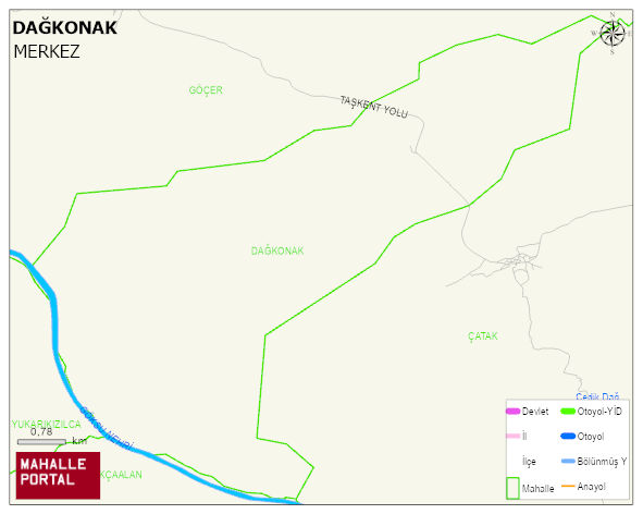 DAĞKONAK Köyü Haritası | Mahalle ve Köy Sınırı