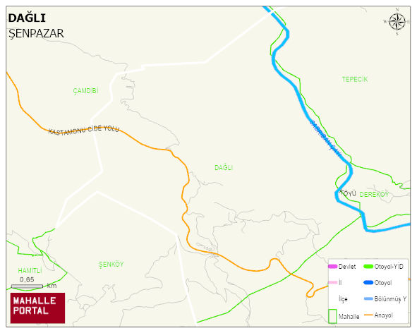 DAĞLI Köyü Haritası | Mahalle ve Köy Sınırı