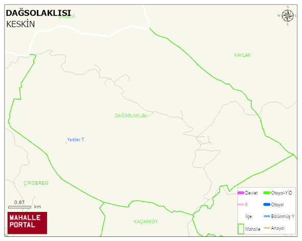 DAĞSOLAKLISI Köyü Haritası | Dağlar, Ovalar ve Akarsu Bilgileri
