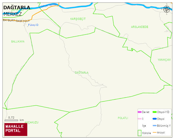 DAĞTARLA Köyü Haritası | İnteraktif Köy ve Mahalle Sınırları