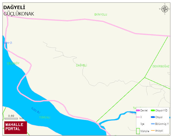 DAĞYELİ Köyü Haritası | Coğrafi Yapı ve Detaylı Haritası