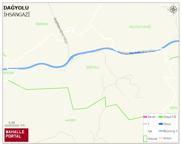DAĞYOLU Köyü Haritası | Coğrafi Yapı ve Detaylı Haritası