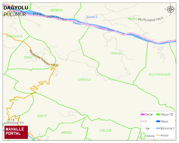 DAĞYOLU Köyü Haritası | Sayısal Bölge Görünümü