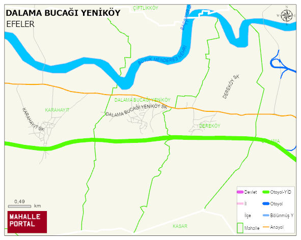 DALAMA BUCAĞI YENİKÖY Mahallesi Haritası | Mahalle Sokak Haritası