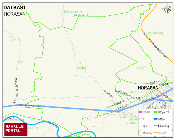 DALBAŞI Mahallesi Haritası | Yükselti ve Doğa Özellikleri