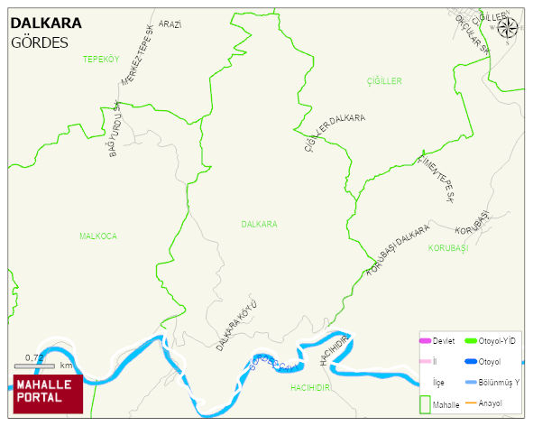 DALKARA Mahallesi Haritası | Dağlar, Ovalar ve Akarsu Bilgileri