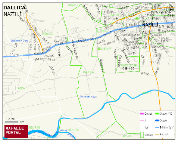 DALLICA Mahallesi Haritası | Yükselti ve Doğa Özellikleri