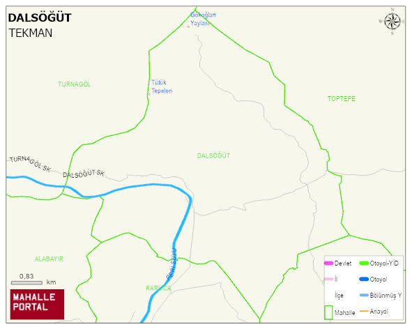 DALSÖĞÜT Mahallesi Haritası | Coğrafi Yapı ve Detaylı Haritası