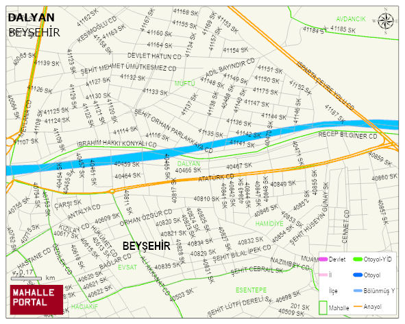 DALYAN Mahallesi Haritası | Mahalle ve Köy Sınırı