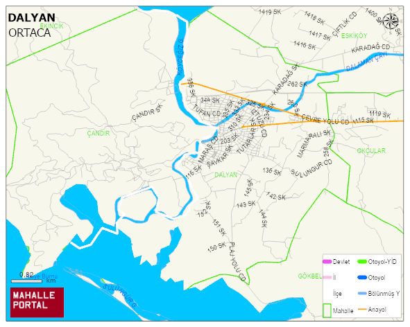 DALYAN Mahallesi Haritası | Sayısal Bölge Görünümü