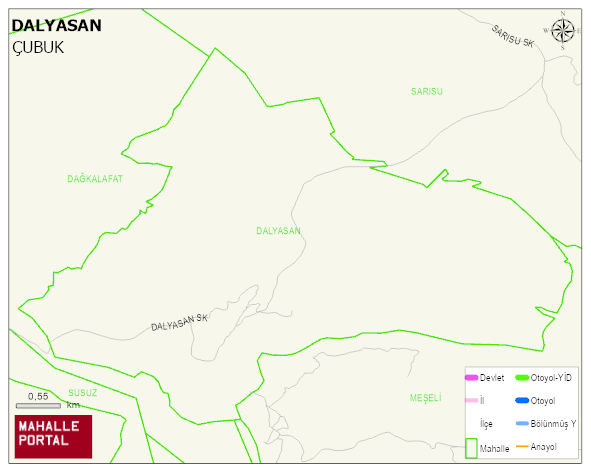 DALYASAN Mahallesi Haritası | Coğrafi Yapı ve Detaylı Haritası