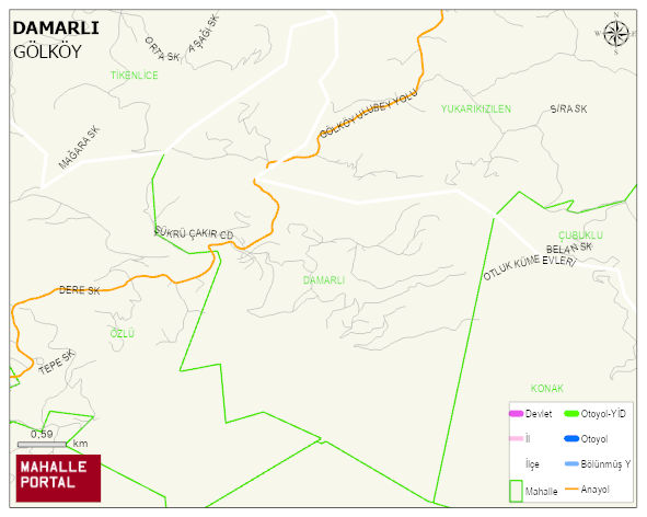 DAMARLI Mahallesi Haritası | İnteraktif Köy ve Mahalle Sınırları