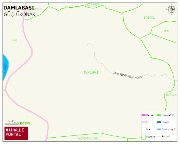 DAMLABAŞI Köyü Haritası | İnteraktif Köy ve Mahalle Sınırları