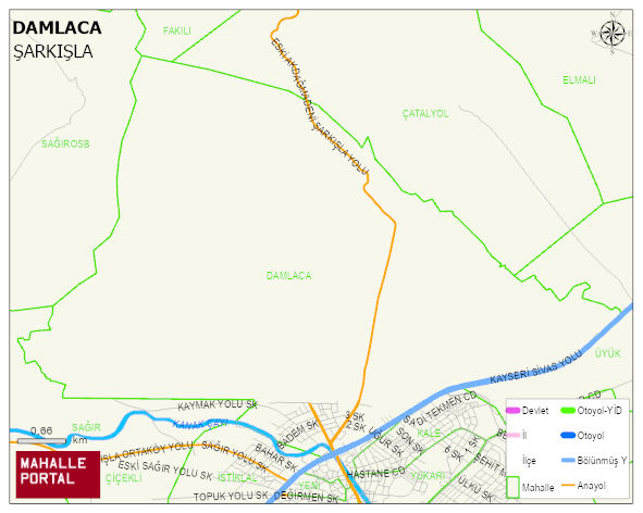 DAMLACA Mahallesi Haritası | Mahalle ve Köy Sınırı