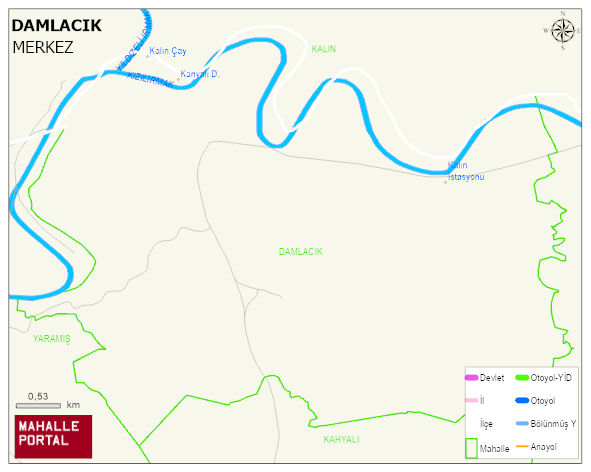 DAMLACIK Köyü Haritası | Sayısal Bölge Görünümü
