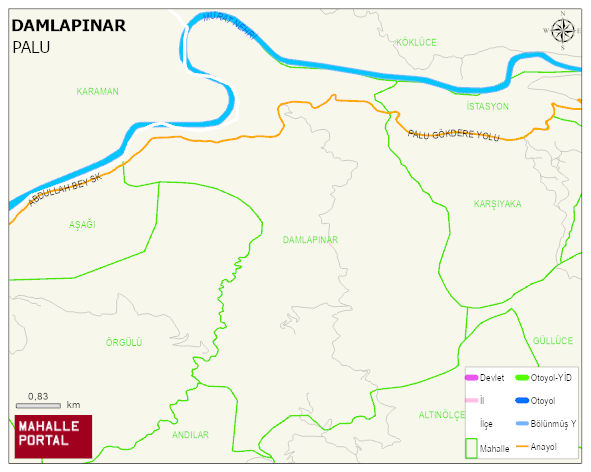 DAMLAPINAR Köyü Haritası | Detaylı Köy ve Mahalle Görünümü