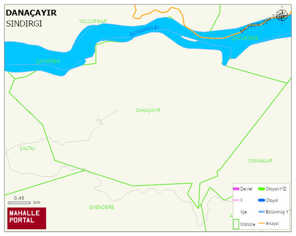 DANAÇAYIR Mahallesi Haritası | Coğrafi Yapı ve Detaylı Haritası