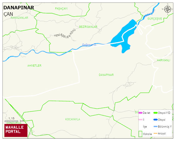 DANAPINAR Köyü Haritası | Güncel Mahalle ve Köy Haritası