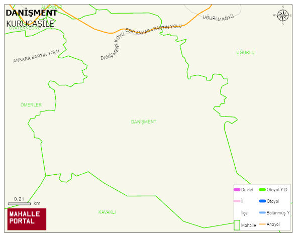 DANİŞMENT Köyü Haritası | Mahalle ve Köy Sınırı