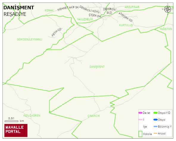 DANİŞMENT Köyü Haritası | Coğrafi Yapı ve Detaylı Haritası