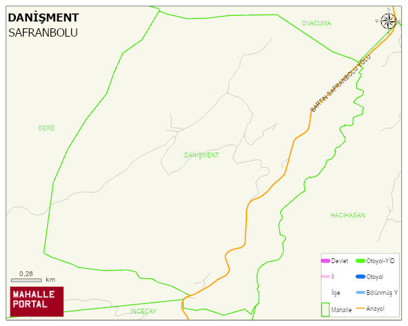 DANİŞMENT Köyü Haritası | Dağlar, Ovalar ve Akarsu Bilgileri