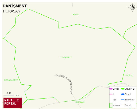 DANİŞMENT Mahallesi Haritası | Yükselti ve Doğa Özellikleri