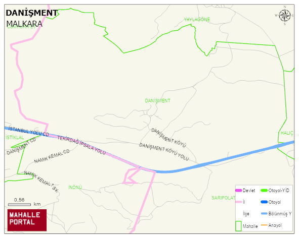 DANİŞMENT Mahallesi Haritası | İnteraktif Köy ve Mahalle Sınırları