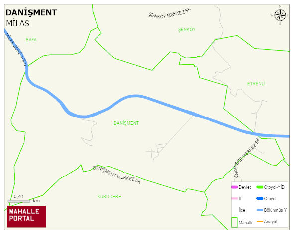 DANİŞMENT Mahallesi Haritası | Mahalle ve Köy Sınırı