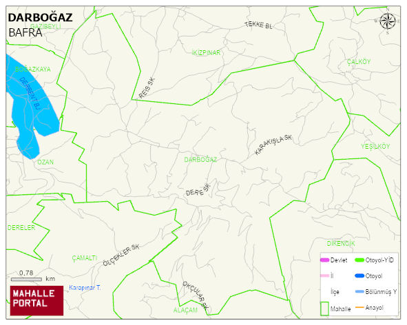 DARBOĞAZ Mahallesi Haritası | Detaylı Köy ve Mahalle Görünümü