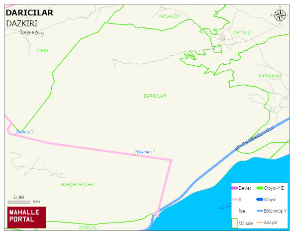 DARICILAR Köyü Haritası | Güncel Mahalle ve Köy Haritası