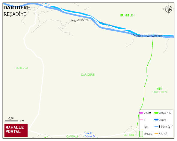 DARIDERE Köyü Haritası | İnteraktif Köy ve Mahalle Sınırları