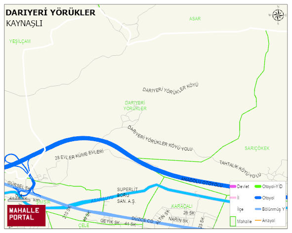 DARIYERİ YÖRÜKLER Köyü Haritası | Güncel Mahalle ve Köy Haritası
