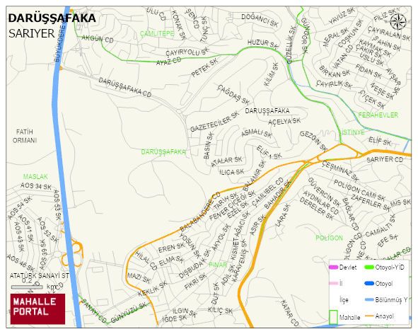 DARÜŞŞAFAKA Mahallesi Haritası | Detaylı Köy ve Mahalle Görünümü