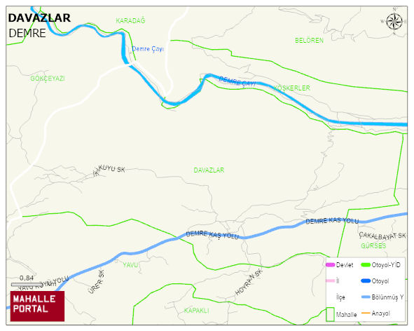 DAVAZLAR Mahallesi Haritası | Yükselti ve Doğa Özellikleri
