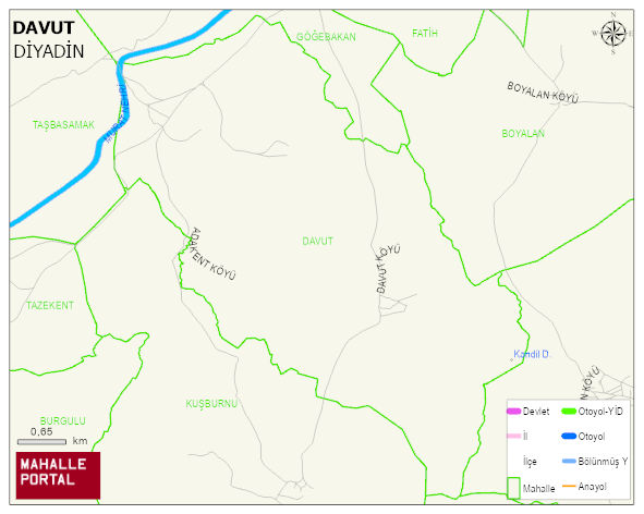 DAVUT Köyü Haritası | Sayısal Bölge Görünümü