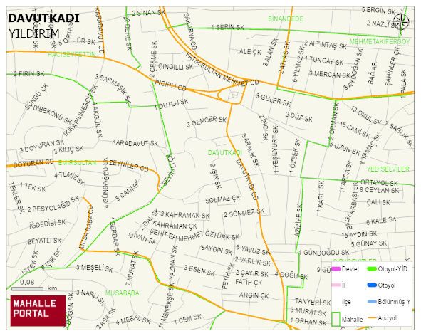 DAVUTKADI Mahallesi Haritası | Yükselti ve Doğa Özellikleri
