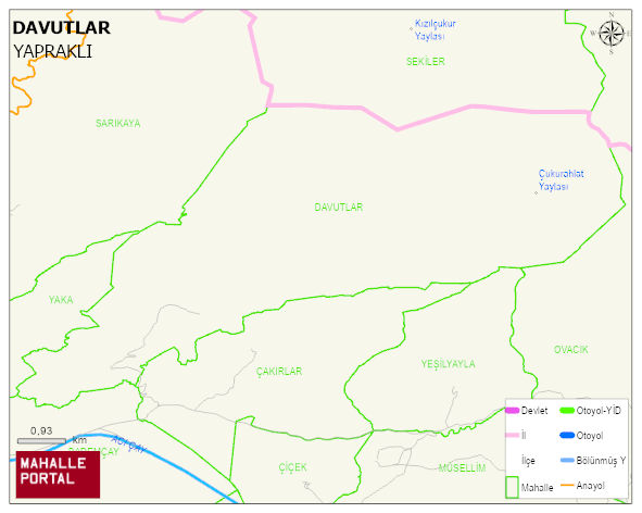 DAVUTLAR Köyü Haritası | İnteraktif Köy ve Mahalle Sınırları