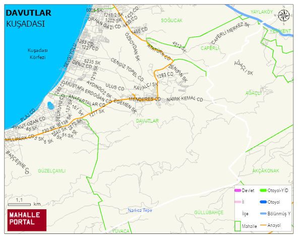 DAVUTLAR Mahallesi Haritası | Güncel Mahalle ve Köy Haritası