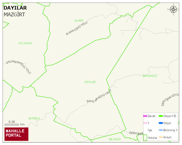 DAYILAR Köyü Haritası | Dağlar, Ovalar ve Akarsu Bilgileri