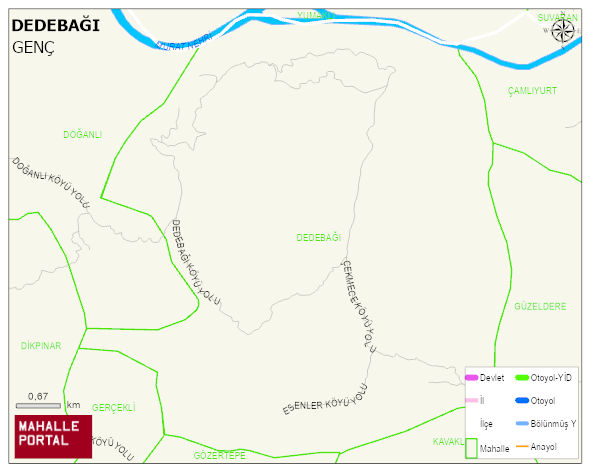 DEDEBAĞI Köyü Haritası | Detaylı Köy ve Mahalle Görünümü