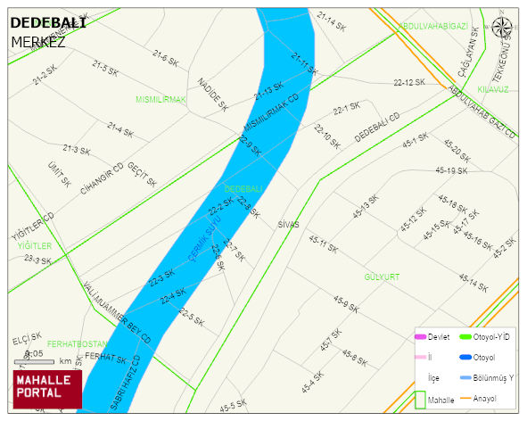 DEDEBALI Mahallesi Haritası | Yükselti ve Doğa Özellikleri