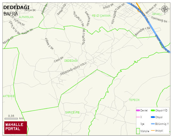 DEDEDAĞI Mahallesi Haritası | Sayısal Bölge Görünümü
