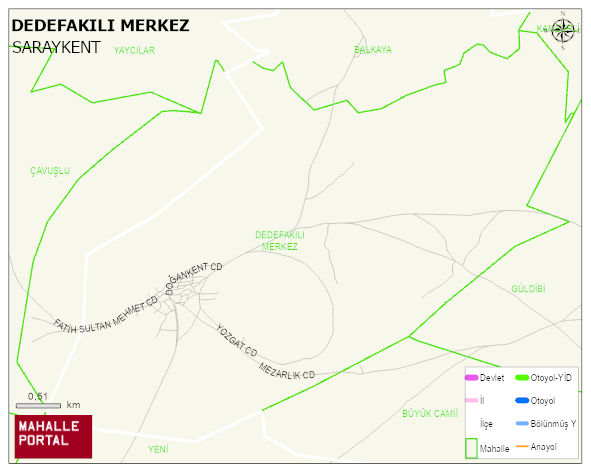 DEDEFAKILI BELDESİ DEDEFAKILI MERKEZ Mahallesi Haritası | İnteraktif Köy ve Mahalle Sınırları