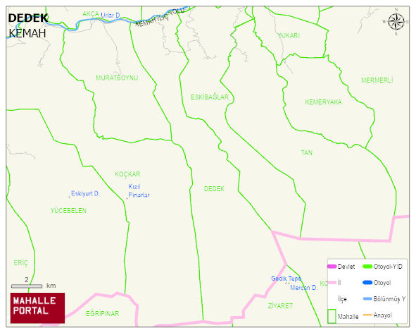 DEDEK Köyü Haritası | Mahalle ve Köy Sınırı